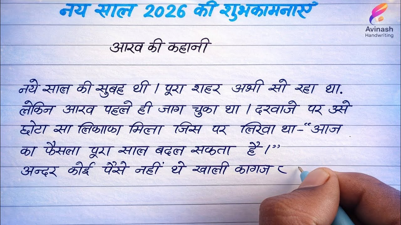 “इतनी सुंदर हैंडराइटिंग में नए साल की Moral Story 😍 | 100 Words Story”