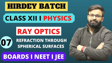 Refraction Through Spherical Surfaces I Chapter 8 Ray Optics Class 12th Physics I BOARDS NEET JEE