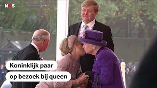 STAATSBEZOEK: Koning Willem-Alexander en koningin Máxima ontvangen door koningin Elizabeth
