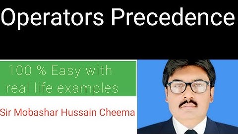 Operators Precedence in C class 10 computer chapter 2 | 10th class computer chapter 2 #SirMobashar