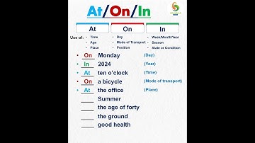 How to Use This Prepositions In English | At, On, In ☺️💯✅ #english