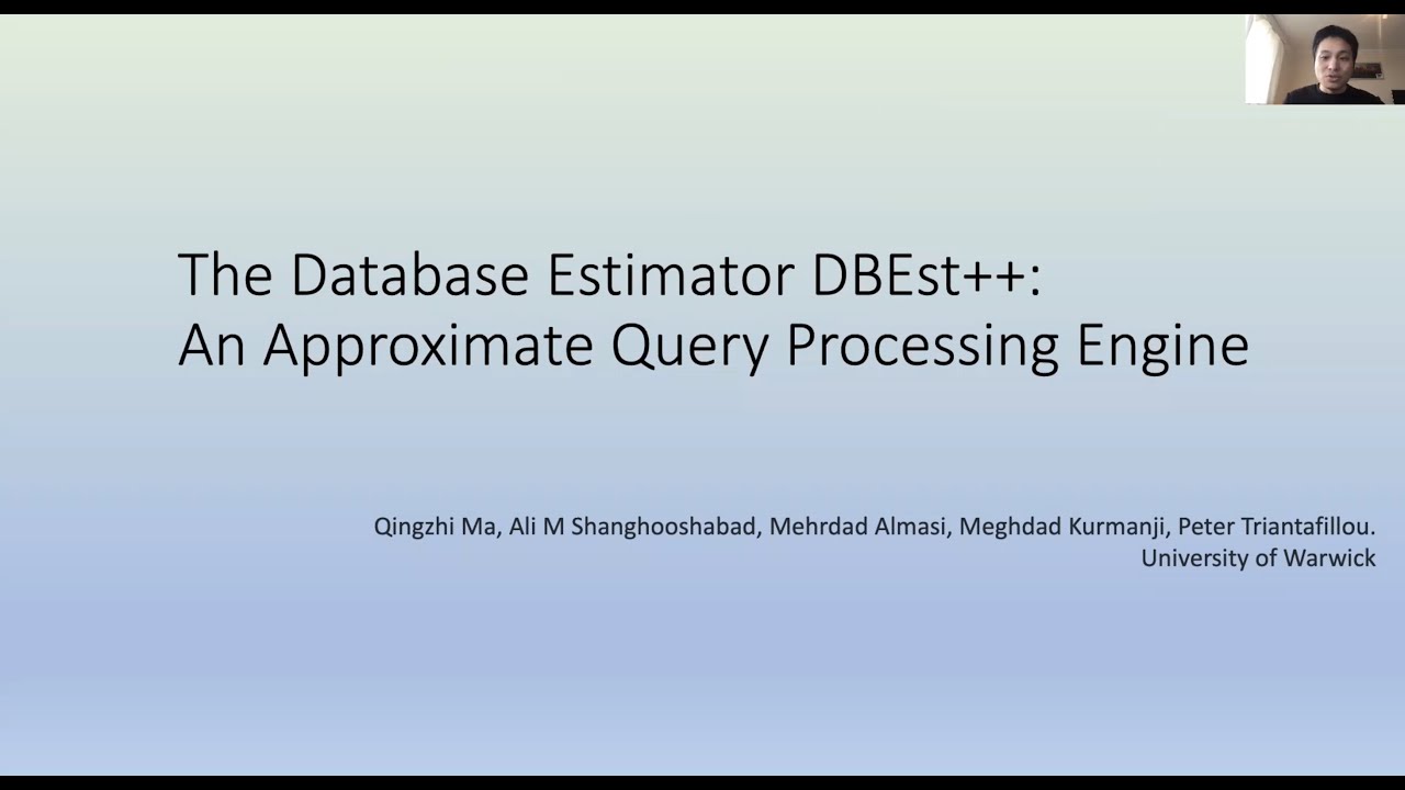 DBEst++ demo - YouTube