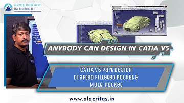 How to use Drafted Filleted Pad option in CATIA V5 | CATIA Advanced | Alacritas Technologies | TUTOR