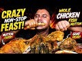 Eating whole chicken, fish curry, mutton curry, goat head with rice, eating video, mukbang food 😋☺️