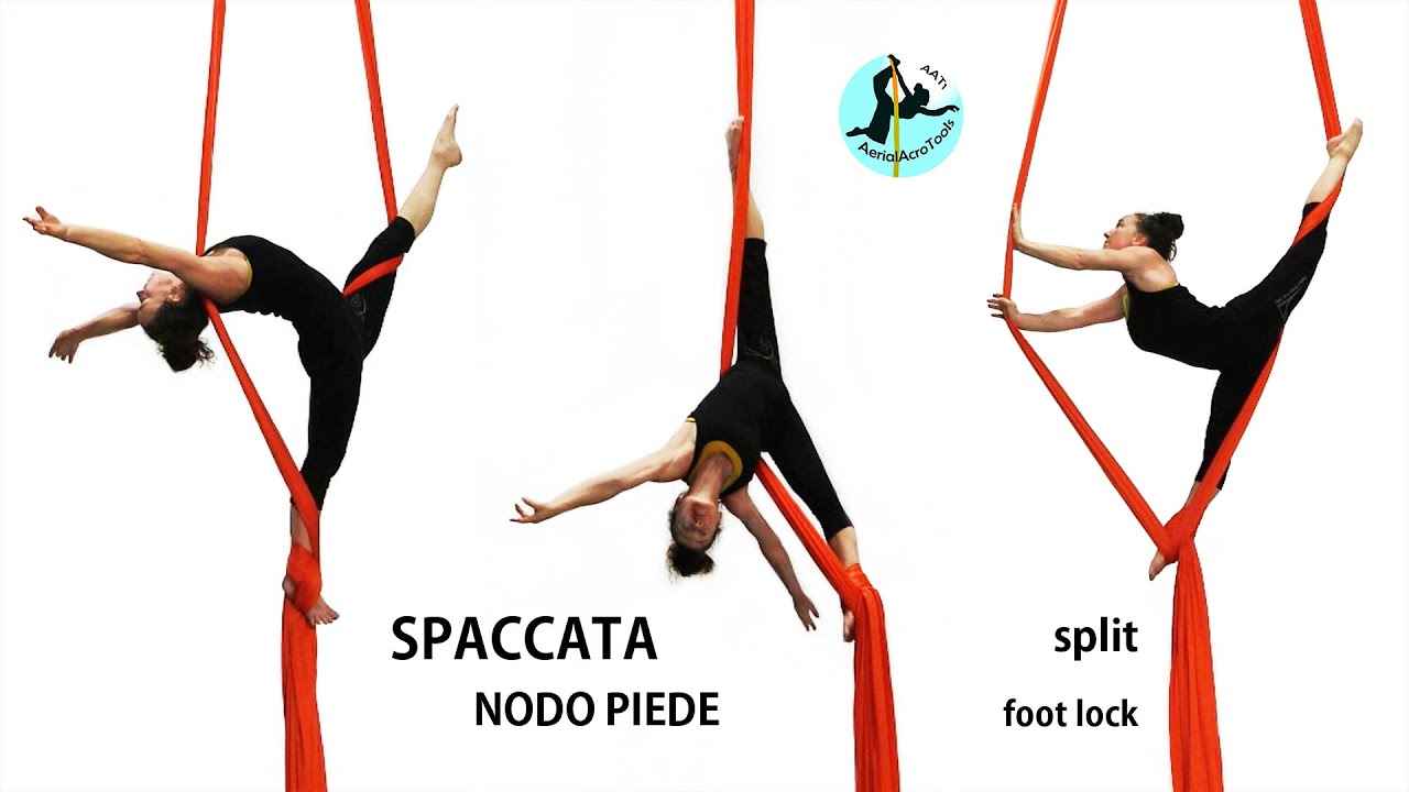 Tessuto Aereo Spaccata verticale nodo piede - Aerial Silk vertical split in  foot lock 