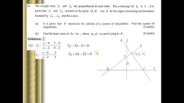 HKDSE 2021 Maths Core Paper I Solution q16, Compound Inequalities複合不等式 x Eq. of Straight Lines直線方程