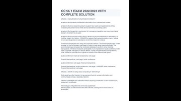 CCNA 1 EXAM 2022/2023 WITH COMPLETE SOLUTION. GRADED A+