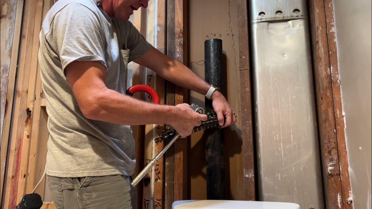 Cutting and removing cast iron pipe YouTube