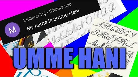UMME HANI written in calligraphy style || Comment Your Name 💞