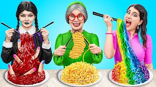 Adu Memasak Aku vs Nenek vs Wednesday 🍜Siapa yang menang? 🤩 POMNI JURINYA! oleh 123 GO! CHALLENGE