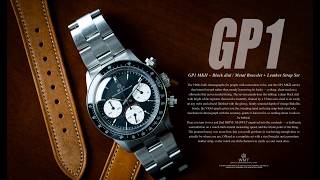 WMT GP1 MKII – Black dial / Metal Bracelet + Leather Strap Set