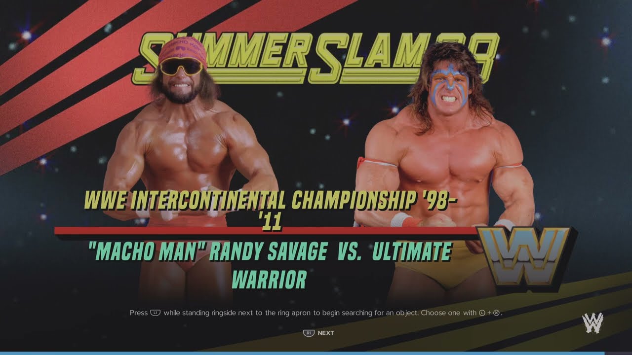 Steel Cage Match - Macho Man Randy Savage v Ultimate Warrior WWE 2K24 PS5 Gameplay