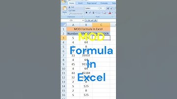 MOD Formula In Excel 😇😁😘😇😤😘😌Mod Function in excel || Mod Formula in excel #excel #shorts #exceltips