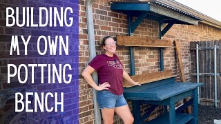 Building My Own Potting Bench ??? || Shade Garden Potting Bench With Roof || DIY Potting Bench