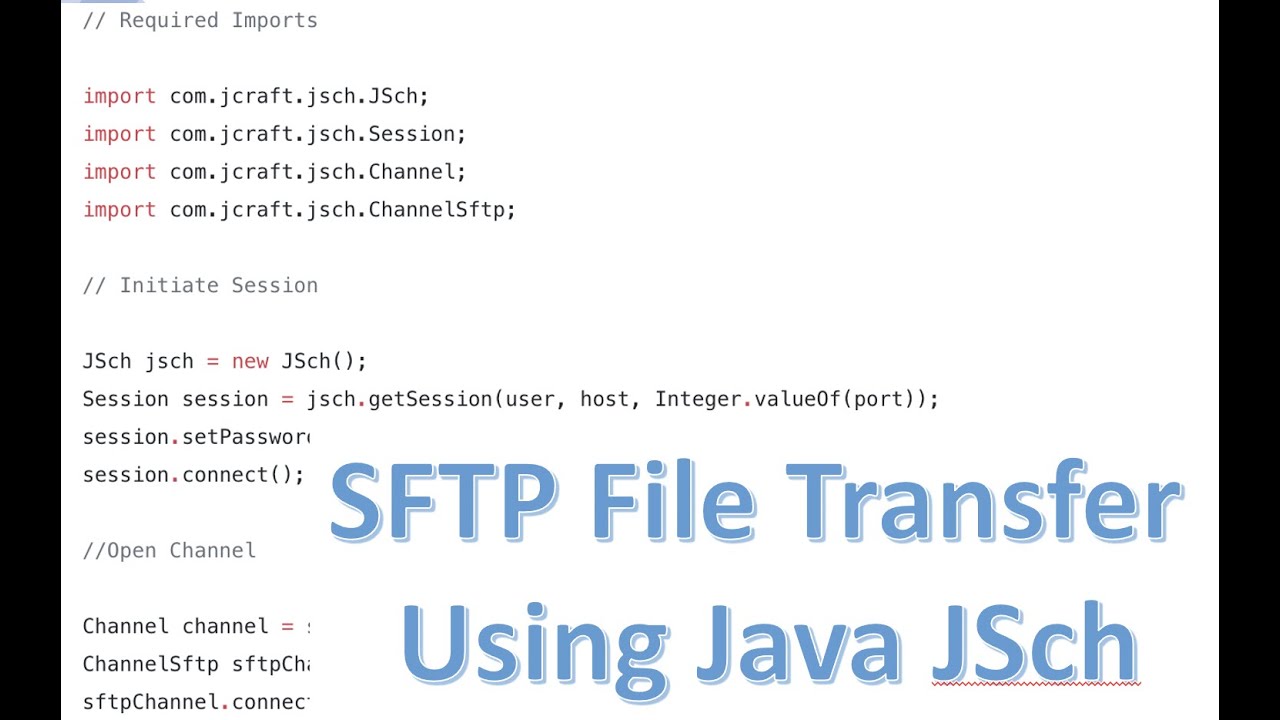 Sftp File Transfer Using Java Jsch