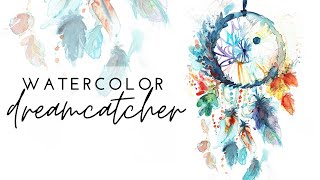 watercolor painting dream catcher 1