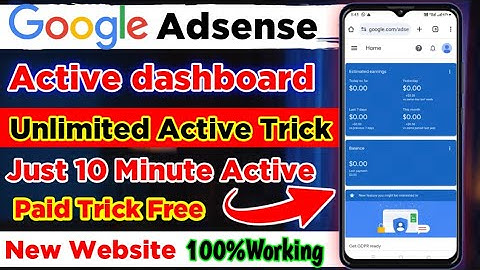 Adsense Active dashboard Trick 100% Working | Latest Adsense Active Dashboard method