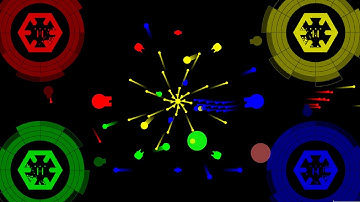Marble race - 4 teams core destruction 2 - Get cannons in Algodoo