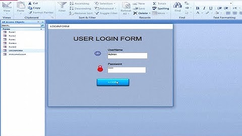 Simple login form in MS Access || Login form in Access without coding in Urdu