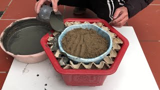 Cement Ideas Tips   Technique Making Decorative Vases From Egg Cartons And Cement
