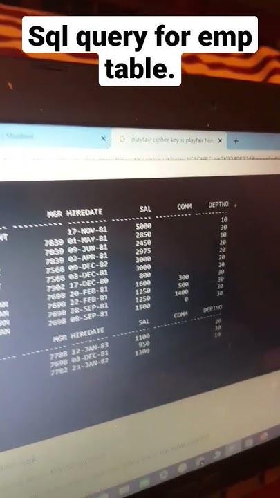 sql query for displaying table - YouTube