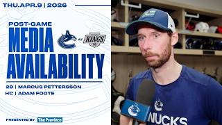 Marcus Pettersson & Adam Foote Post-Game Media | Vancouver Canucks at Los Angeles Kings (Apr 9 2026) Details