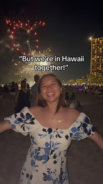 first time traveling to Oahu with hubby 🥺 #waikikibeach #waikikifireworks #oahuhawaii #honolulu