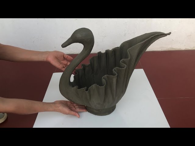 Unique Design From Scraps Of Fabric - DIY Swan Flower Pot class=