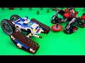 LEGO Cars experemental Police tractor bulldozer and vehicle buzz saw Video for kids