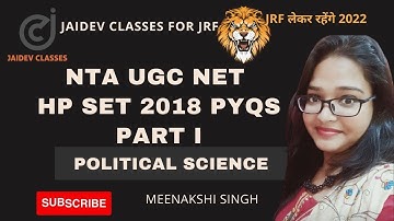 NTA UGC NET 2022  I HP SET 2018 QUESTIONS PART - 1 I Meenakshi Singh