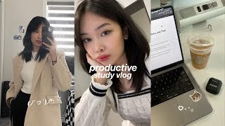 Productive STUDY VLOG☕ Midterm season, lots of studying, coding at the library, studying at home