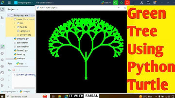 Fractal Green Tree Design Using Python Turtle Graphics |Easy Python Turtle Drawing Art For Beginners