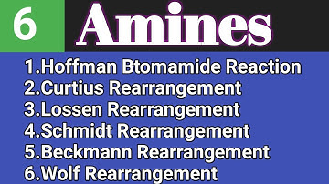 6. Amines|Hoffman Bromamide Reaction |Curtius Rearrangement |Lossen Rearrangement |Schmidt Rearrange