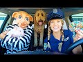 Puppy Surprises Police & Mini Pig With Car Ride Chase!