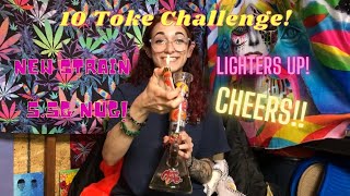 10 TOKE Challenge!! With a 5.5g Nug! LIGHTERS UP!