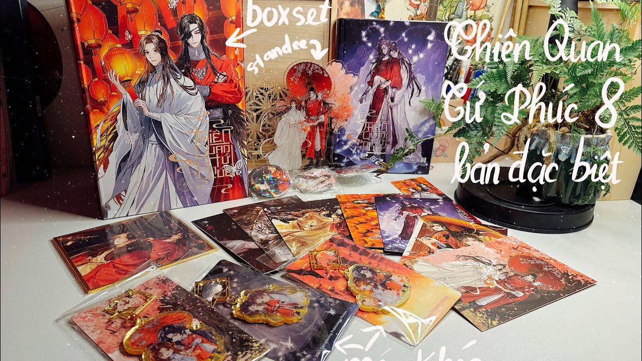 Unboxing Thiên Quan Tứ Phúc tập 8 bản đặc biệt - Boxset - Standee | Nhà xuất bản Cẩm Phong