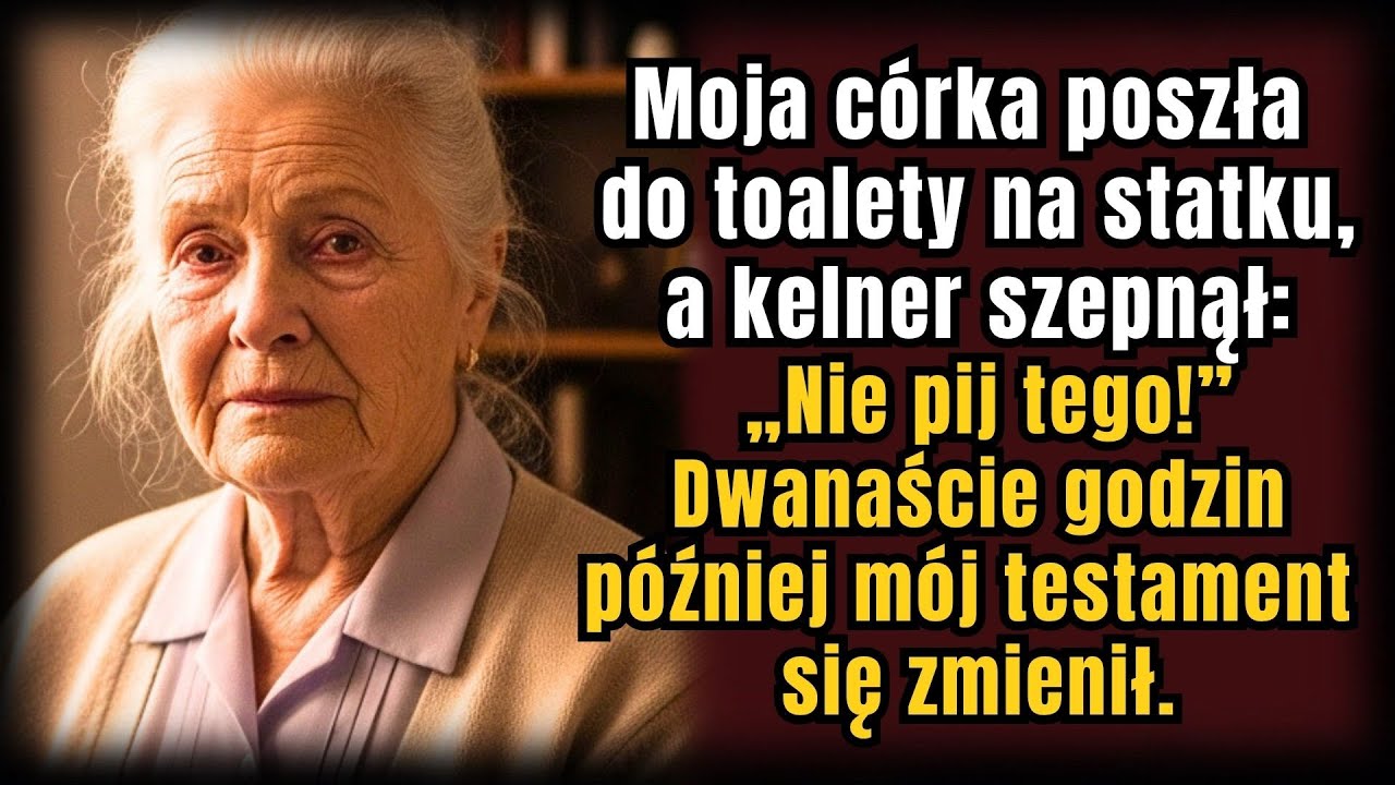 Córka poszła do łazienki — kelner szepnął: „Nie pij tego!” 12h później zmieniłam testament