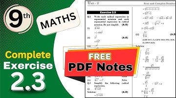 9th Class Math Chapter 2 Exercise 2.3 || Real And Complex Numbers||  #Math #mathematics
