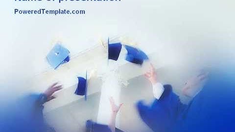 Graduation In Blue Colors PowerPoint Template by PoweredTemplate.com