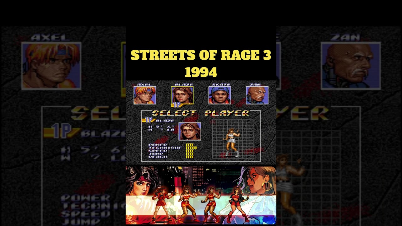 Evolução Blaze - Streets of Rage.