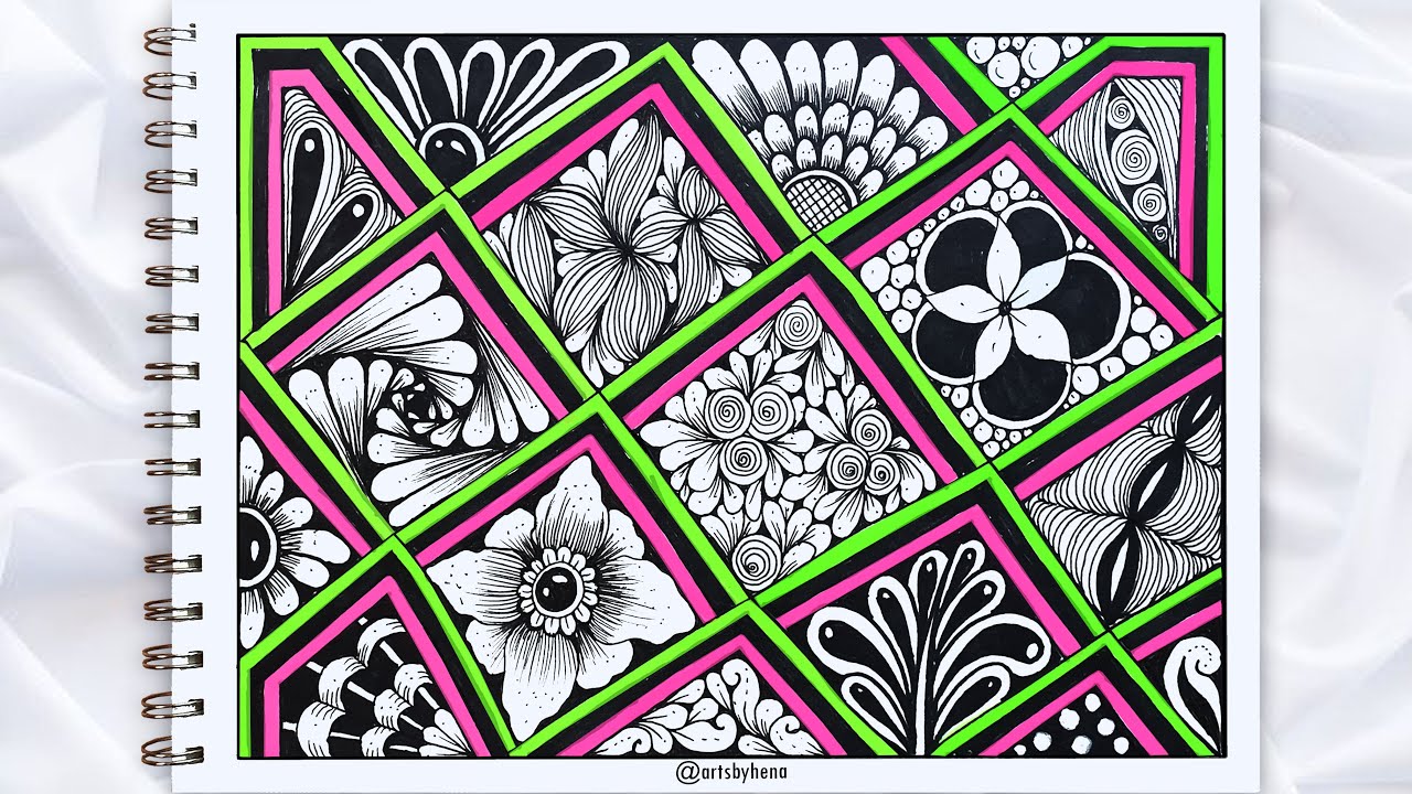 Zentangle Pattern For Beginners |Zentangle Art |Doodle Art