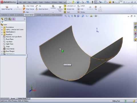 SolidWorks Rolled Sheetmetal - YouTube