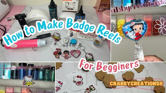 How to make a badge reel with acrylic blanks, mixing glitter with UV resin  