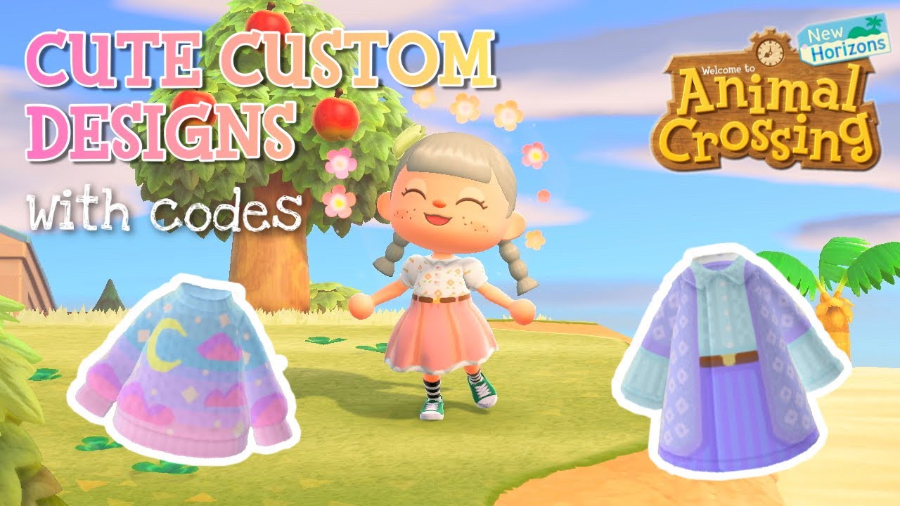 Cute Custom Designs Codes | Animal Crossing New Horizons - YouTube