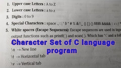 /Character Set of C language program in Telugu//diploma//engineering//C language//suma study centre
