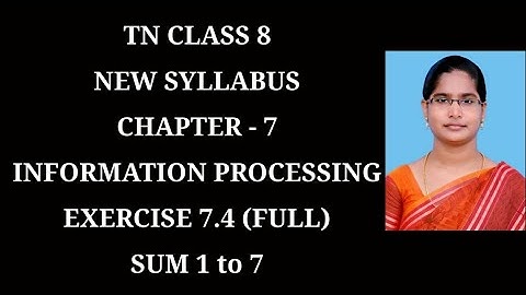 8th Maths Ch-7 Information processing Ex-7.4 (Full sums) | Samacheer One plus One channel