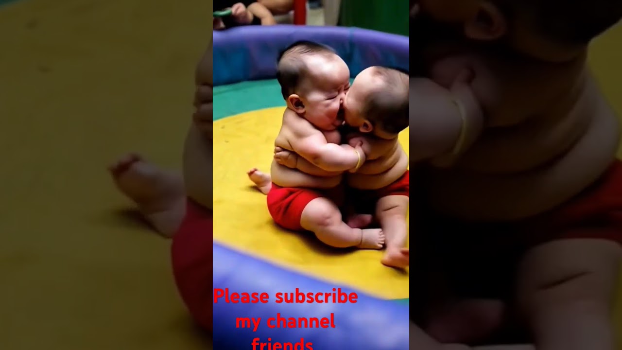cute baby WWE fight
