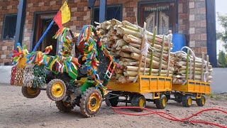 john deere ru full loading sugarcane trolley loading