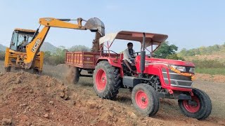 Swaraj Arjun Ultra John Deere Loading Mud JCB 3dx Bull Backhoe Loader #jcbvideo #tractor #bulldozer