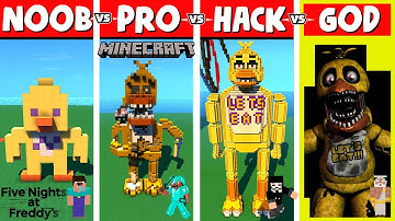 Minecraft Battle: NOOB vs PRO vs HACKER vs GOD: Chica of the FNaF build challenge in Minecraft.